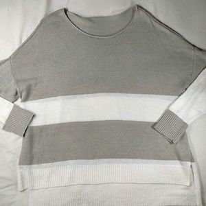 Eileen Fisher striped lightweight linen sweater